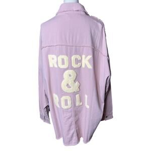 NEW Davi & Dani Women's Shackett in Dusty Pink w/Rock & Roll on the Back Size 1X